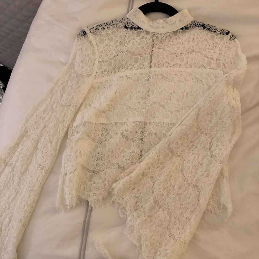 Lace Flare Long Sleeve Top